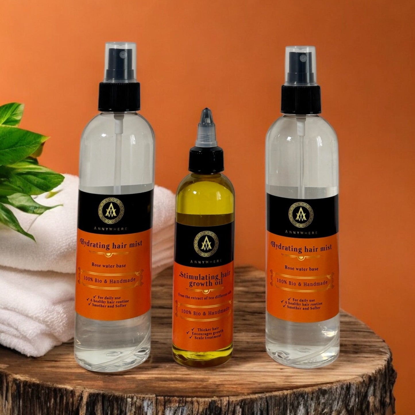 Oil & 2x Mist 8oz Bundle - 3 Bottles Hair bundle Annywhere 4oz Oil & 2x 8oz Mist