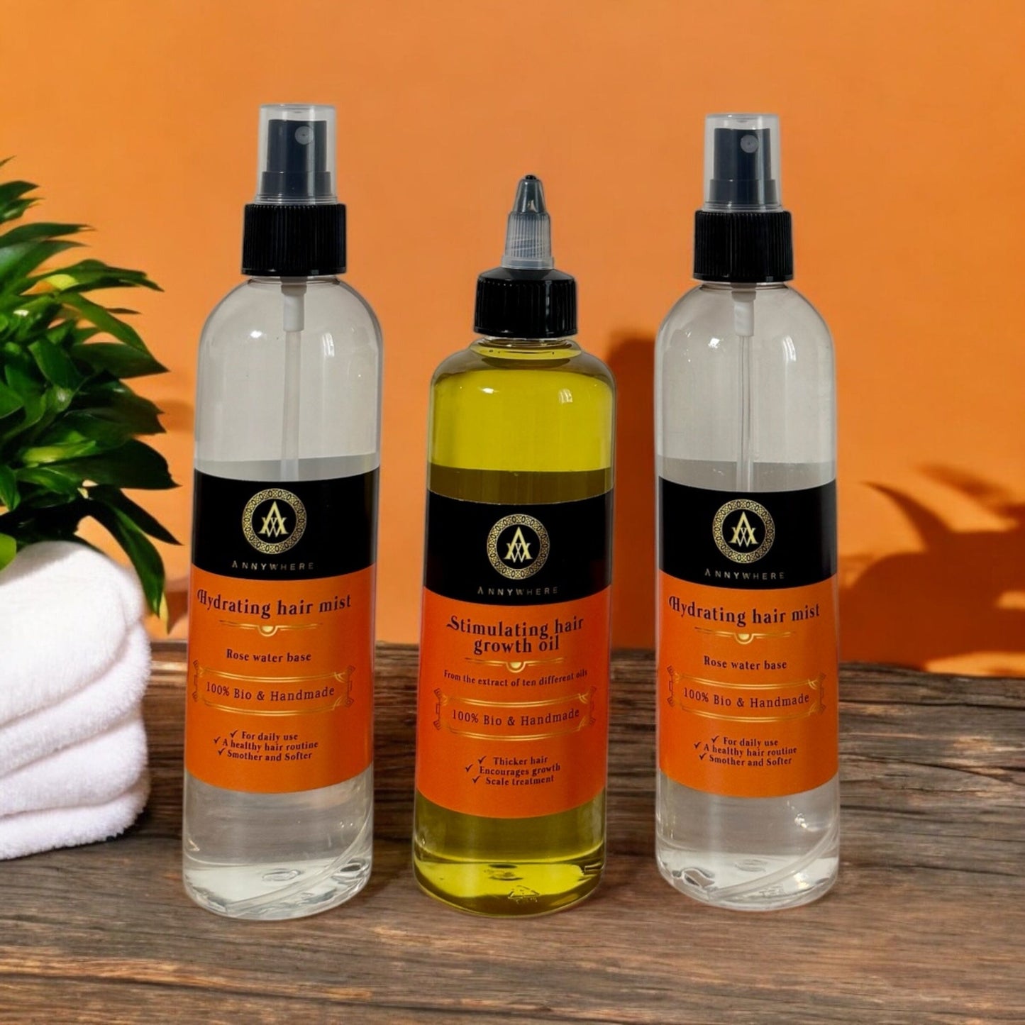 Oil & 2x Mist 8oz Bundle - 3 Bottles Hair bundle Annywhere 8oz Oil & 2x 8oz Mist