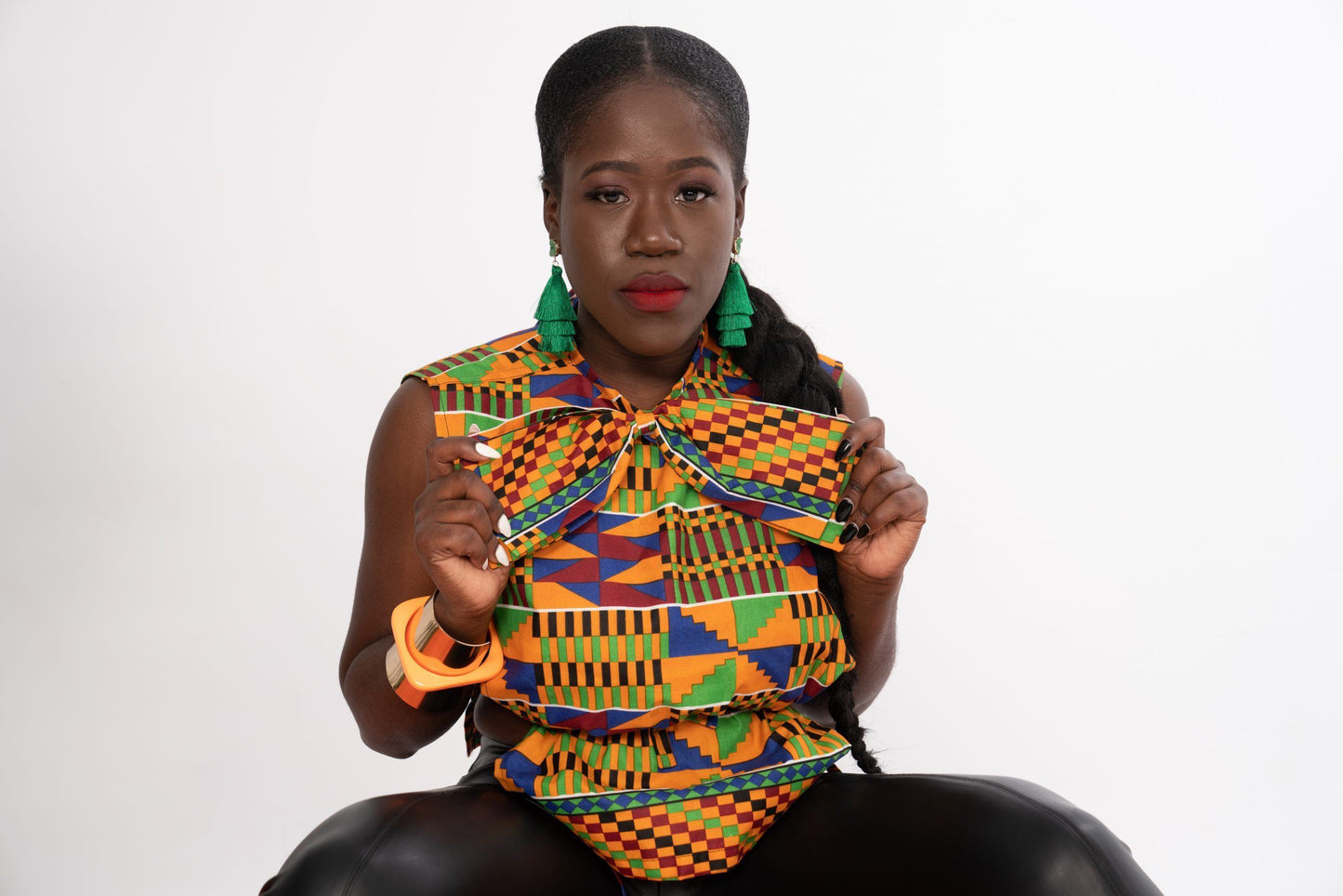 Kente Top with Blue Annywhere