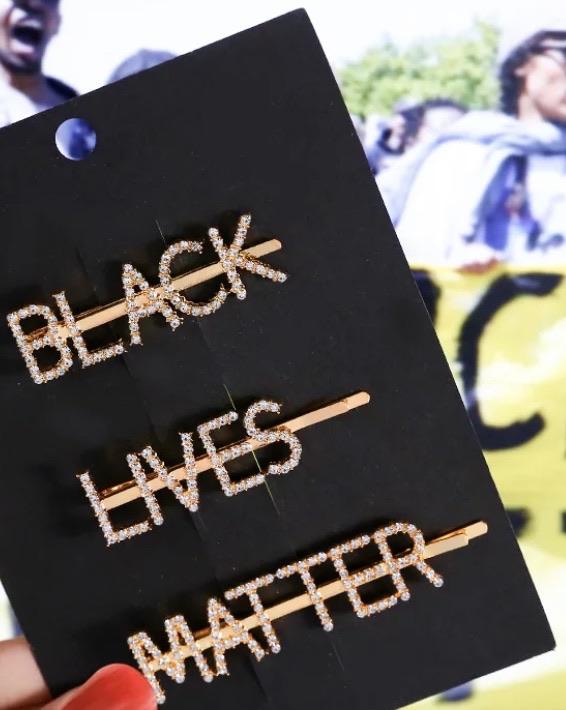Black lives matter hair clips Annywhere Gold 