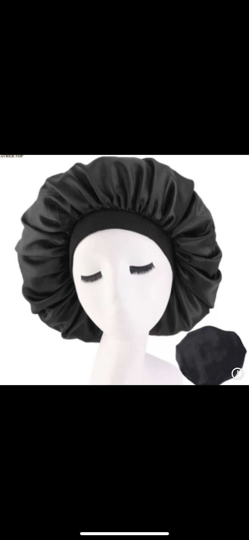 Satin Bonnet Satin bonnet annywhere Black (big size) 