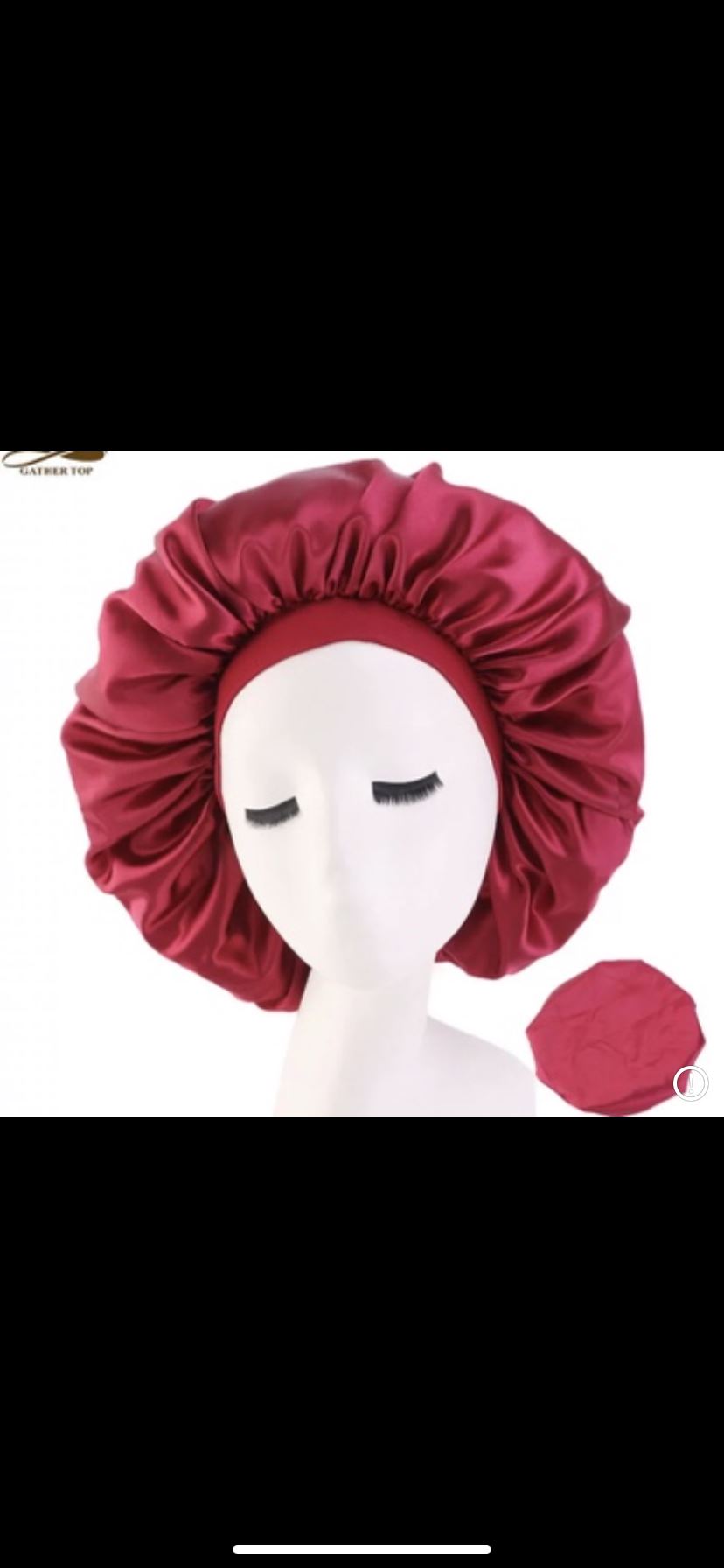 Satin Bonnet Satin bonnet annywhere Red wine (big size) 